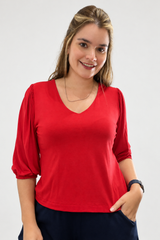 Blusa Luana - Gola V em Viscolycra