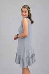 Vestido Provence Evasê com Gola Padre em Viscolycra