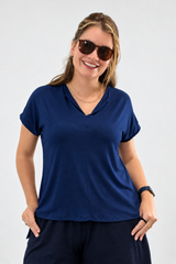 Blusa Ágata - Decote V Bobo em Viscolycra