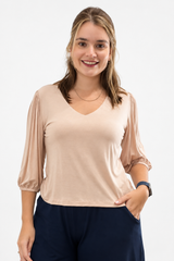 Blusa Luana - Gola V em Viscolycra