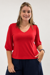 Blusa Luana - Gola V em Viscolycra
