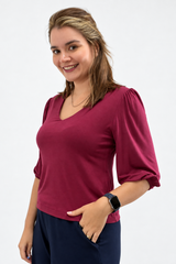 Blusa Luana - Gola V em Viscolycra
