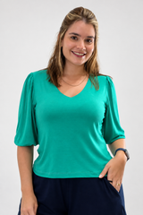 Blusa Luana - Gola V em Viscolycra