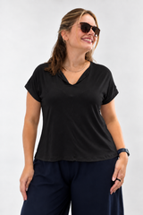 Blusa Ágata - Decote V Bobo em Viscolycra