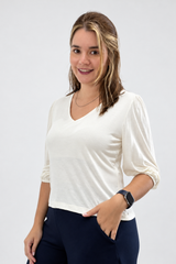 Blusa Luana - Gola V em Viscolycra