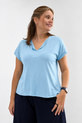 Blusa Ágata - Decote V Bobo em Viscolycra