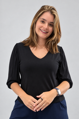 Blusa Luana - Gola V em Viscolycra