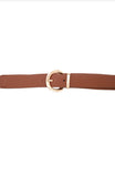 Cinto Feminino Elástico com Fivela Dourada Redondo Madagascar