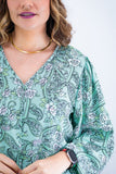 Blusa Bela - Manga Flare com Decote V em Crepe - Naguirre Shop