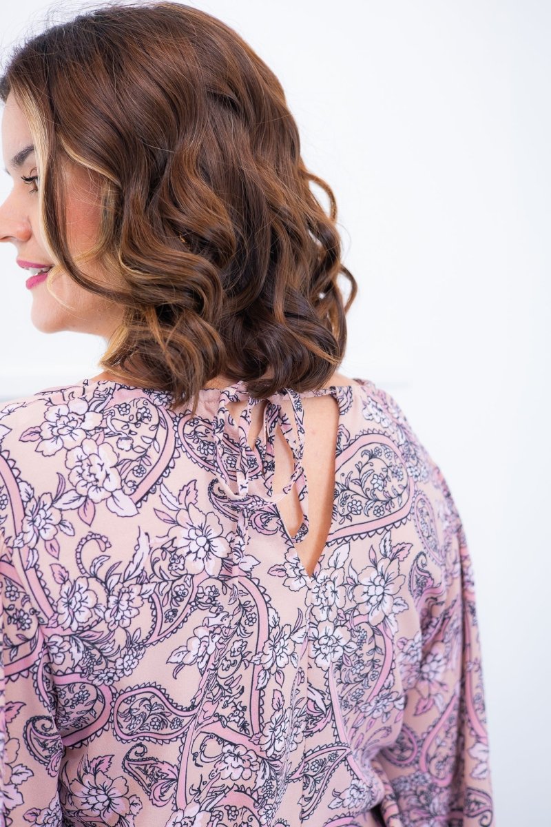 Blusa Bela - Manga Flare com Decote V em Crepe - Naguirre Shop