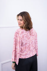 Blusa Bela - Manga Flare com Decote V em Crepe - Naguirre Shop