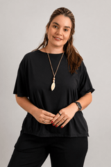 Blusa Big Clássica Estilo Urbana Lyon em malha Confort na cor Preto, foto 1 de 2