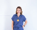 Blusa Carol - Gola V em Linho Light - Naguirre Shop