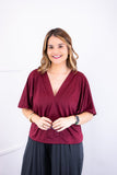 Blusa Cristina - Com Manga Morcego Gola V em Malha Confort - Naguirre Shop