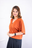 Blusa Cristina - Com Manga Morcego Gola V em Malha Confort - Naguirre Shop