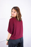 Blusa Cristina - Com Manga Morcego Gola V em Malha Confort - Naguirre Shop
