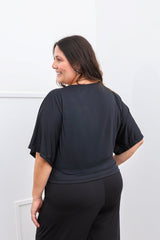 Blusa Cristina - Com Manga Morcego Gola V em Malha Confort - Naguirre Shop