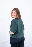 Blusa Cristina - Com Manga Morcego Gola V em Malha Confort - Naguirre Shop