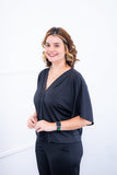 Blusa Cristina - Com Manga Morcego Gola V em Malha Confort - Naguirre Shop