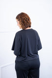 Blusa Cristina - Com Manga Morcego Gola V em Malha Confort - Naguirre Shop