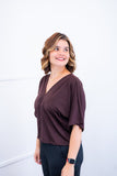 Blusa Cristina - Com Manga Morcego Gola V em Malha Confort - Naguirre Shop