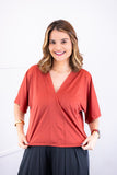 Blusa Cristina - Com Manga Morcego Gola V em Malha Confort - Naguirre Shop