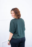 Blusa Cristina - Com Manga Morcego Gola V em Malha Confort - Naguirre Shop