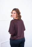 Blusa Cristina - Com Manga Morcego Gola V em Malha Confort - Naguirre Shop