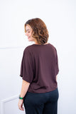 Blusa Cristina - Com Manga Morcego Gola V em Malha Confort - Naguirre Shop