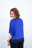 Blusa Cristina - Com Manga Morcego Gola V em Malha Confort - Naguirre Shop
