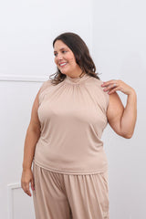 Blusa Dalila - Com Decote Franzido e Amarração na Costas em Malha Confort - Naguirre Shop