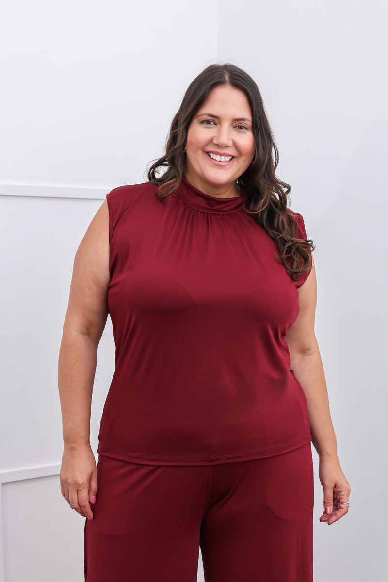 Blusa Dalila - Com Decote Franzido e Amarração na Costas em Malha Confort - Naguirre Shop