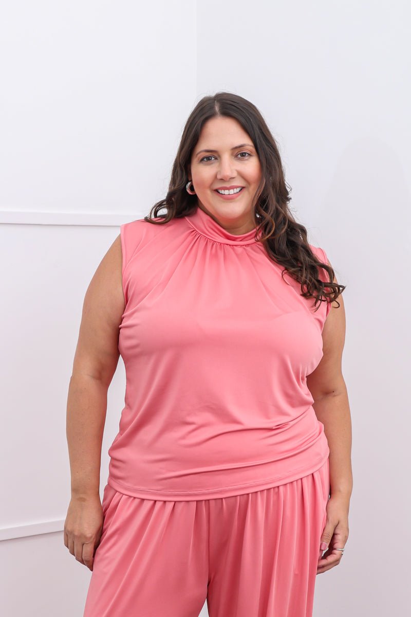 Blusa Dalila - Com Decote Franzido e Amarração na Costas em Malha Confort - Naguirre Shop