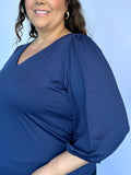 Blusa Eduarda - Gola V em Malha Confort - Naguirre Shop