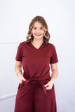 Blusa Elisa – Decote V com Amarração na Frente em Malha Confort - Naguirre Shop