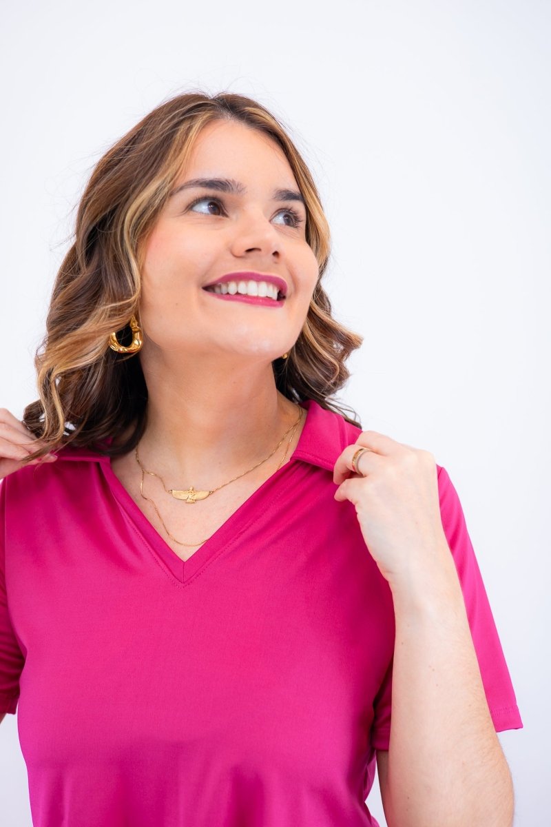 Blusa Elisa – Decote V com Amarração na Frente em Malha Confort - Naguirre Shop