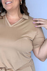 Blusa Elisa – Decote V com Amarração na Frente em Malha Confort - Naguirre Shop