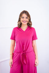 Blusa Elisa – Decote V com Amarração na Frente em Malha Confort - Naguirre Shop