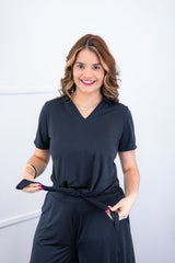 Blusa Elisa – Decote V com Amarração na Frente em Malha Confort - Naguirre Shop