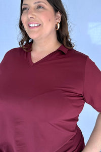 Blusa Elisa – Decote V com Amarração na Frente em Malha Confort - Naguirre Shop
