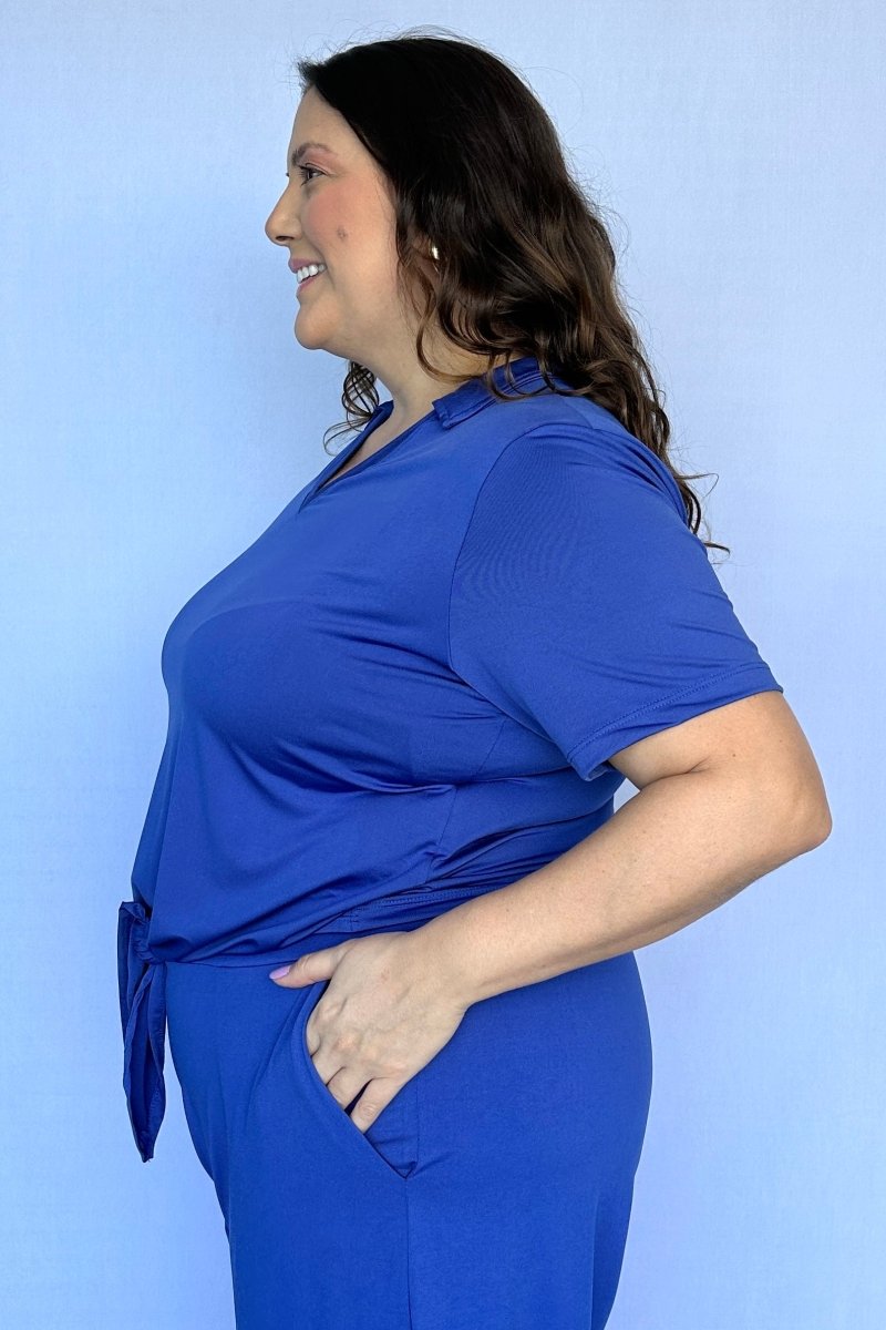 Blusa Elisa – Decote V com Amarração na Frente em Malha Confort - Naguirre Shop