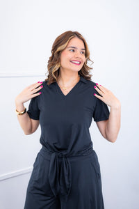Blusa Elisa – Decote V com Amarração na Frente em Malha Confort - Naguirre Shop