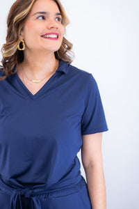 Blusa Elisa – Decote V com Amarração na Frente em Malha Confort - Naguirre Shop