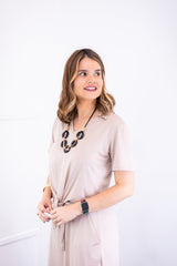 Blusa Elisa – Decote V com Amarração na Frente em Malha Confort - Naguirre Shop