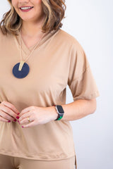 Blusa Estela - Com Decote V Em Malha Confort - Naguirre Shop