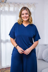 Blusa Estela - Com Decote V Em Malha Confort - Naguirre Shop