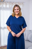 Blusa Estela - Com Decote V Em Malha Confort - Naguirre Shop