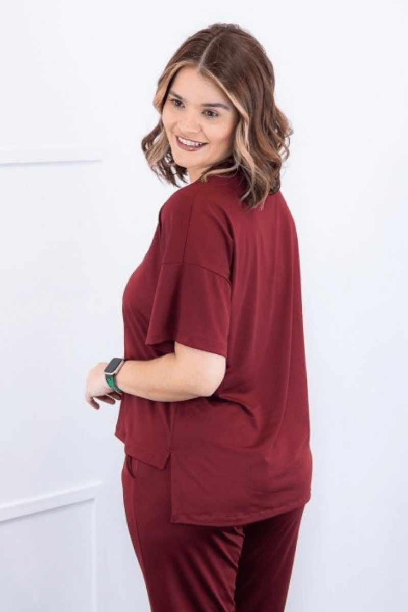 Blusa Estela - Com Decote V Em Malha Confort - Naguirre Shop