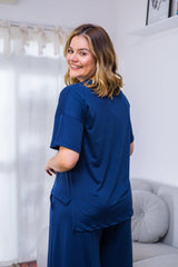 Blusa Estela - Com Decote V Em Malha Confort - Naguirre Shop
