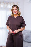 Blusa Estela - Com Decote V Em Malha Confort - Naguirre Shop